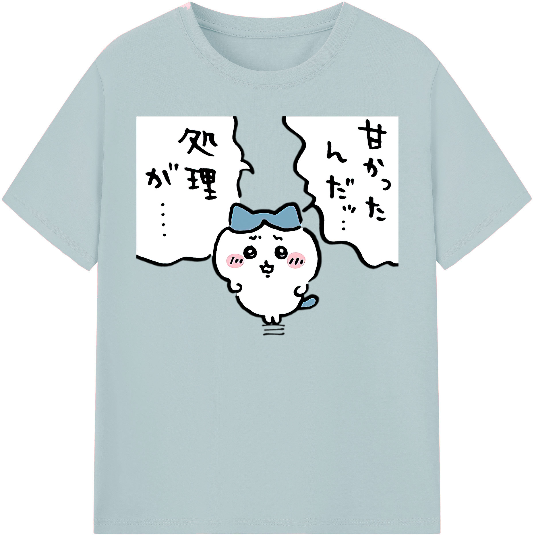 （画像用） ちいかわ ハチワレ Chii-kawa hachiware 綿100％半袖Tシャツ（フロントプリント）